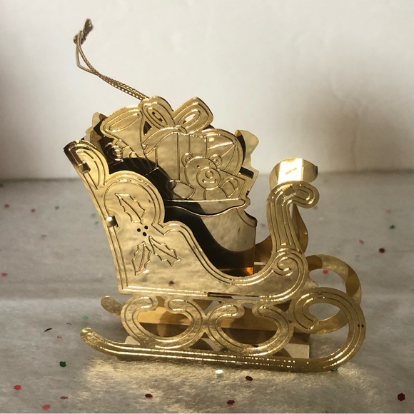 Hallmark & American Greetings Christmas Ornaments Brass Sleigh Snowman Birds - Picture 3 of 11